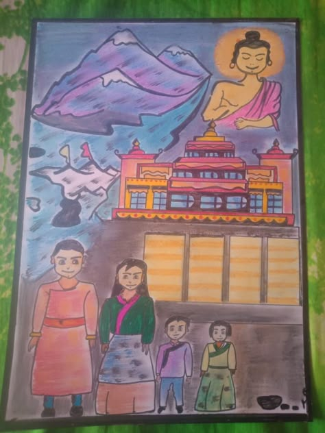 CBSE project Sikkim culture handmade poster / Sikkim temple, dance,dress,god Culture Of Sikkim Drawing, Sikkim Culture, Easy Scenery, Culture Drawing, Easy Scenery Drawing, Temple Drawing, Scenery Drawing, Handmade Poster, English Worksheets For Kids