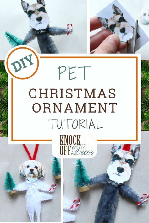 Have some fun this holiday season and bring your pets into your Christmas decor with these personalized doggie Christmas tree ornaments you can make yourself! #christmascrafts Doggie Christmas Tree, Diy Pet Christmas Gifts, Dog And Cat Christmas Ornaments Diy, Diy Dog Ornaments Ideas, Diy Dog Themed Christmas Ornaments, Dog Christmas Crafts Diy Projects, Puppy Ornaments Diy, Animal Themed Christmas Tree, Dog Christmas Ornaments Diy