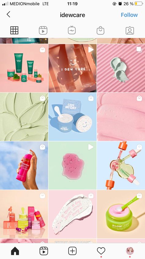 Pop Instagram Feed, Instagram Feed Inspiration Colorful, Page Instagram Ideas, Instagram Store Design, Product Instagram Feed, Art Instagram Feed, Beauty Instagram Feed, Colorful Instagram Feed, Ig Branding