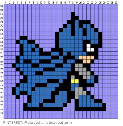 Pixel Art Pattern Batman, Batman Pixel Art Grid, Batman Perler Bead Patterns, Batman Perler Beads, Batman Theme, Easy Pixel Art, Pixel Art Templates, Pixel Drawing, Hama Bead