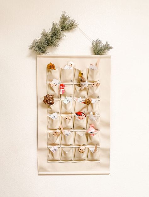 Gathre Advent Calendar Ideas, Advent Calendar Wall Hanging, Hanging Wall Advent Calendar, Wall Advent Calendar, Wood Advent Calendar For Wall, Advent Calendar For Letters, Brown Paper Bag Advent Calendar, Hanging Advent Calendar, Calendar December