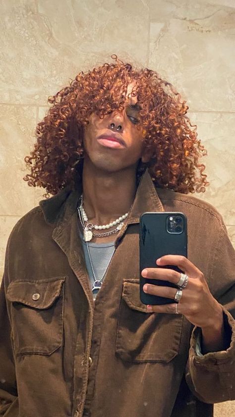 Outfit For Ginger Hair, Black Men Curly Hair, Short Afro Styles, Ginger Hair Men, Natural Hair Men, Hair Dye Tips, Afro Men, Men Hair Color, Ginger Men