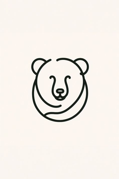 One-line logo bear design  #wprime #wprimewebagency #logo #logobear #bear Polar Bear Logo Design, Line Bear Tattoo, Simple Bear Tattoo, Bear Minimalist, Bear Paw Tattoos, Polar Bear Logo, Bear Logo Design, Bear Icon, Mom Daughter Tattoos