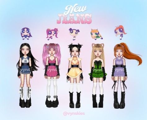 New Jeans Everskies Outfit, New Jeans Everskies, Everskies Newjeans, Powerpuff Outfit, New Jeans Powerpuff, Newjeans Powerpuff, Power Puff Girl, Powerpuff Girls Costume, Power Puff Girls