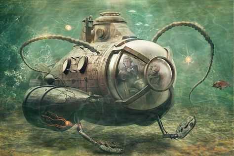 This photoshop contest is now closed. 13 creatives participated. View results. Steampunk Submarine, Ocean Craft, Steampunk Vehicle, Steampunk Airship, Art Steampunk, Punk Art, Ocean Crafts, Goth Art, Steampunk Design