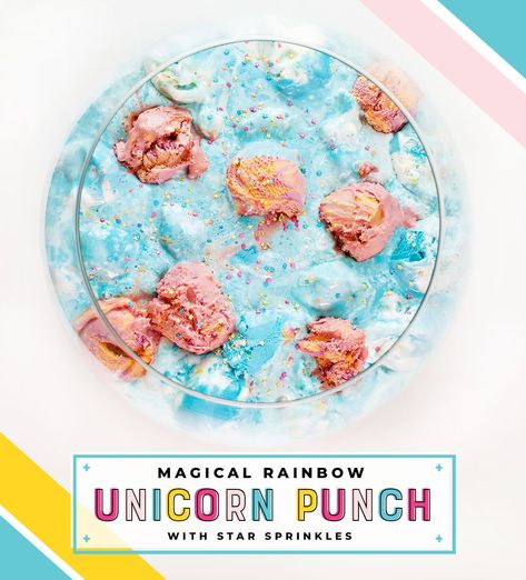 Magical Unicorn Party Punch // Hostess with the Mostess® Unicorn Punch, Unicorn Birthday Party Food, Blue Birthday Cake, Rainbow Punch, Birthday Cake Ice Cream, Blue Hawaiian Punch, Kids Unicorn Party, Unicorn Party Food, Sherbet Punch