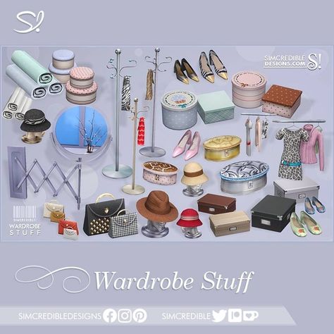 Wardrobe Stuff - Clutter 👒 - The Sims 4 Build / Buy - CurseForge Closet Clutter Sims 4 Cc, Sims 4 Shoes Clutter Cc, Sims 4 Closet Clutter, S4cc Clutter, Sims 4 Shoe Rack, Sims 4 Makeup Clutter, Sims4 Clutter, Ts4 Clutter, Maine Decor