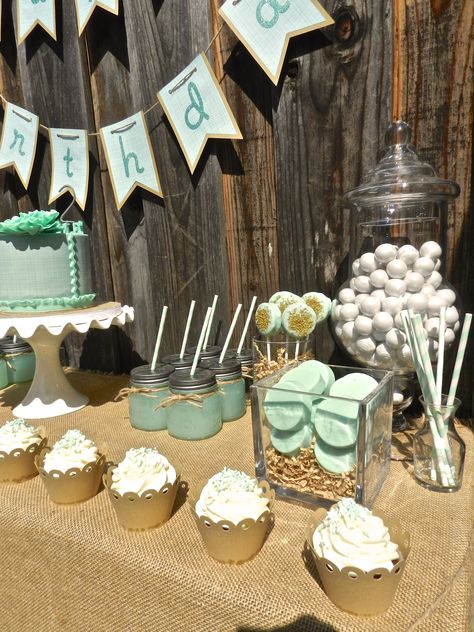 Mint Birthday Party, Green Graduation Party, Mint Party, Golden Birthday Parties, Golden Birthday, Grad Parties, Party Inspiration, Party Fashion, Bday Party