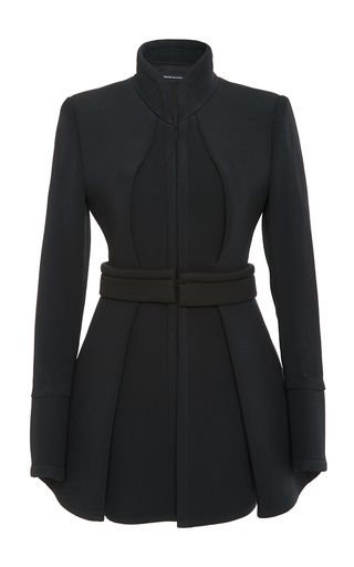 Brandon Maxwell Suiting Cady Pleated Coat                                                                                                                                                                                 More Futuristic Headquarters, Pleated Coat, Cocktail Suit, Brandon Maxwell, Cold Outfits, Stylish Coat, Business Dresses, Online Sale, Office Outfits