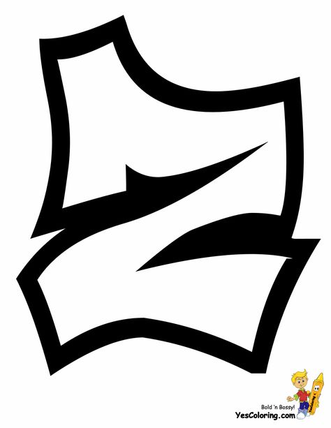 Z Graffiti Letter, Throw Up Graffiti Alphabet, Graffiti Coloring Pages, Lego Movie Coloring Pages, Free Alphabet Coloring Pages, Graffiti Coloring, Graffiti Alphabet Styles, Easy Graffiti, Name Drawings