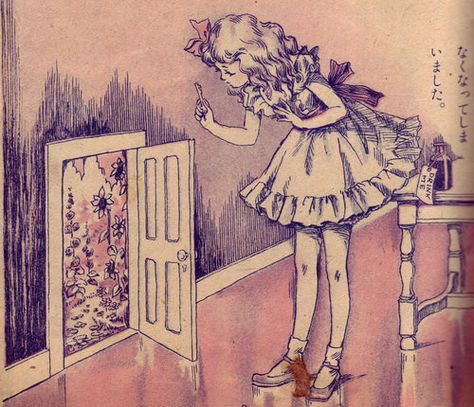 Alice in Wonderland Alice In Wonderland Illustrations, Alice In Wonderland Aesthetic, Alice Madness, Lewis Carroll, Adventures In Wonderland, Through The Looking Glass, Art And Illustration, A Drawing, The Door