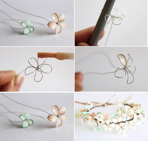 Nail polish isn't just for your fingernails anymore, as these clever nail polish DIY's prove! I'm ready to use nail polish bottles and get to crafting! Flower Jewelry Diy, Nail Polish Tutorial, Nail Polish Flowers, Nail Polish Jewelry, Crafting Wire, Nail Polish Crafts, Diy Nail Polish, Wire Flowers, Garden Architecture