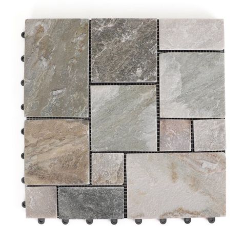 3rd Street Inn Slate Stone Tiles - Stone Outdoor Deck Tiles - Interlocking Patio Tiles - 12" x 12" Patio Flooring - Indoor / Outdoor Floor Tiles - Balcony Flooring (Colorful Stone, 18 Pack) - Walmart.com Interlocking Patio Tiles, Stone Deck, Interlocking Pavers, Deck Flooring, Outdoor Deck Tiles, Interlocking Deck Tiles, Balcony Flooring, Interlocking Tile, Deck Tiles