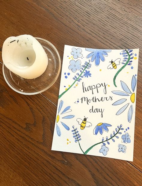 Mothers Day Handmade Cards Ideas, Mother’s Day Homemade Cards Drawing, Mothersday Homemade Cards, Diy Card Mothers Day, Happy Mother Day Card Ideas, Mother’s Day Card Watercolors, Mothered Day Card, Mother's Day Card Flowers, Mother's Day Card Draw