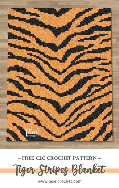 Tiger Crochet Blanket, Crochet Zebra Blanket, C2c Blanket Pattern, Tiger Blanket, Crochet Zebra, C2c Blanket, C2c Crochet Pattern Free, Striped Crochet Blanket, Corner To Corner Crochet