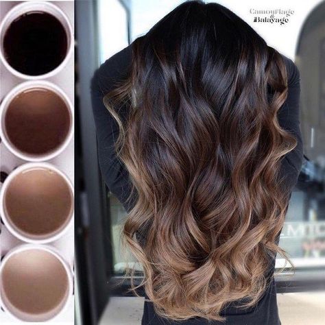 Dark Brown To Light Brown Ombre, Black Hair Ombre, Balayage Hair Color Ideas, Blond Balayage, Balayage Hair Color, Brunette Balayage, Kadeřnické Trendy, Balayage Blonde, Brunette Balayage Hair