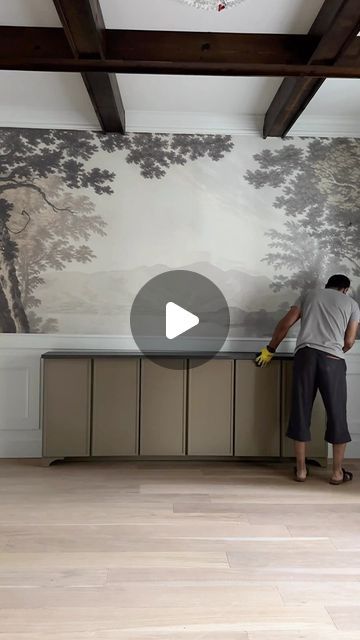 Dr. Hina Cheema MD on Instagram: "Part -3 dining room remodel (Ikea ivar cabinets into a buffet) We took 3 ikea ivar cabinets, added wood trim to the doors, painted them Quiver tan by SW and attached feet to the structure. We then added a faux soap stone counter top from ikea that matched the wallpaper. And all done! I love the form and function of this new addition. 🤍 #diningroomdecor #diningroomdesign #formaldining" Ikea Ivar Cabinet, Stone Counter, Soap Stone, Ikea Ivar, Dining Room Remodel, Room Hacks, Bar Recipes, Ikea Cabinets, Room Remodel