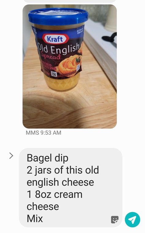 Old English Bagel Dip Recipe, Old English Bagel Dip, Bagel Dip Recipe Old English, Bagel Dip Recipe, Bagel Dip, English Cheese, Work Recipes, Cheese Bagels, Cheese Spread