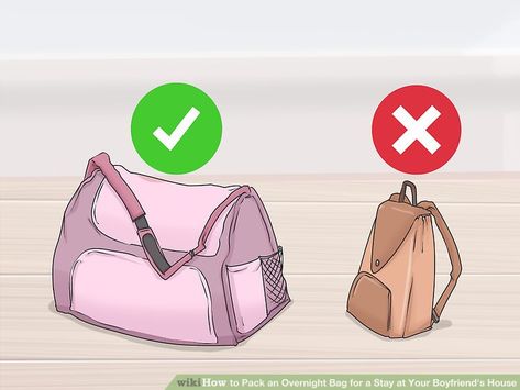 How to Pack an Overnight Bag for a Stay at Your Boyfriend's House Weekend Sleepover Packing List, Boyfriend House Bag, Boyfriend Sleepover Kit, Boyfriend Sleepover Outfit, What To Pack In An Overnight Bag, Packing Overnight Bag, Overnight Stay Packing List, Sleepover Packing List Boyfriend, Overnight Bag For Boyfriends House