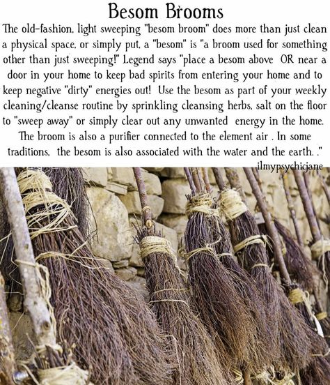 Pagan Knowledge, Witch Brooms, Witches Broom, Witch Tools, Nature Witch, Witchy Tips, Bad Spirits, Tarot Magic, Spell Books