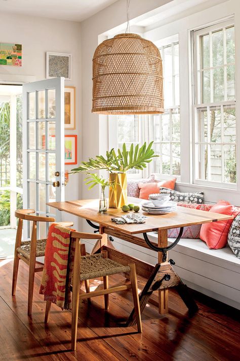 Charming Breakfast Nook Ideas Small Dining Room Table, Built In Bench, Dining Nook, Dining Room Small, Maximalism, Small Dining, Dining Room Walls, Southern Living, Window Seat