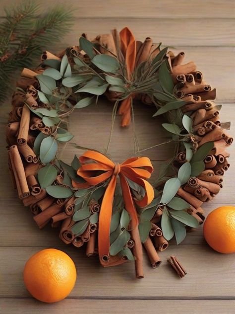 Christmas decor, cinnamon ideas Cinnamon Decorations Christmas, Cinnamon Decorations, Cinnamon Wreath, Decorations Christmas, Christmas 2024, Ornaments Diy, Holiday Wreaths, Creative Decor, Merry And Bright