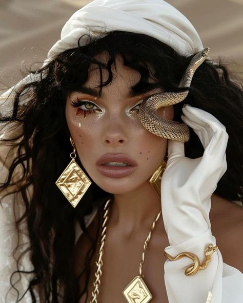 Medusa Makeup, Estilo Kim Kardashian, Egypt Aesthetic, Vampire Makeup, Types Of Makeup, Male Makeup, Latest Makeup, Makeup Transformation, Photoshoot Concept