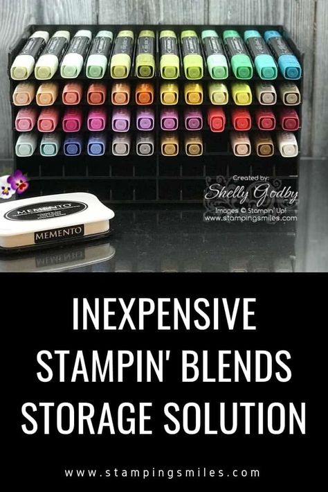 Stampin Up Markers, List Of Colors, Stampin Blends, Craft Storage Organization, Scrapbook Organization, Stamp Storage, Marker Storage, Sewing Supplies Storage, Dream Craft Room