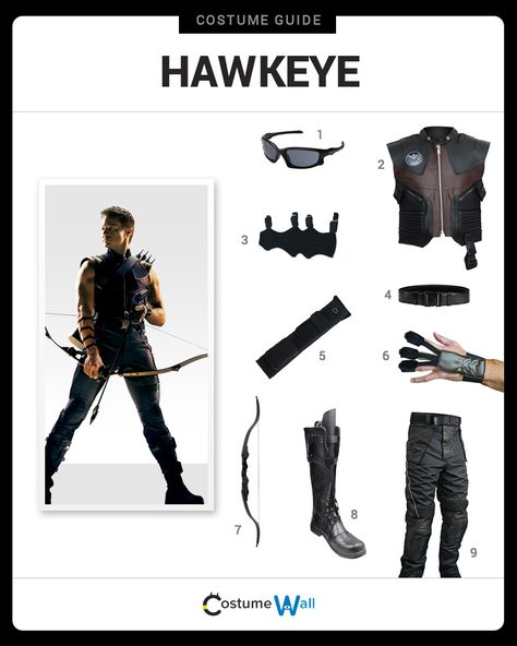 Dress like Hawkeye from the hit Marvel movie, The Avengers. Get cosplay inspiration and more Hawkeye costume ideas. Hawkeye Halloween Costume, Hawkeye Cosplay, Hawkeye Costume, Superhero Dress Up, Marvel Halloween Costumes, Marvel Inspired Outfits, Avengers Costumes, Comic Con Costumes, Avengers Movie