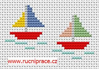 Boats, free cross stitch patterns and charts - www.free-cross-stitch.rucniprace.cz Boat Cross Stitch, Cross Stitch Pattern Maker, Free Cross Stitch Patterns, Cross Stitch Beginner, Mini Project, Fiber Crafts, Baby Cross Stitch Patterns, Cross Stitch For Kids, Small Cross Stitch