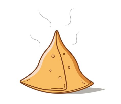 Illustration of Indian popular street food hot samosa . Indian Food Drawing Easy, Samosa Drawing, Samosa Cartoon, Samosa Illustration, Indian Food Drawing, Samosa Chat, Indian Fast Food, Shopping Bag Pattern, Fun Worksheets For Kids