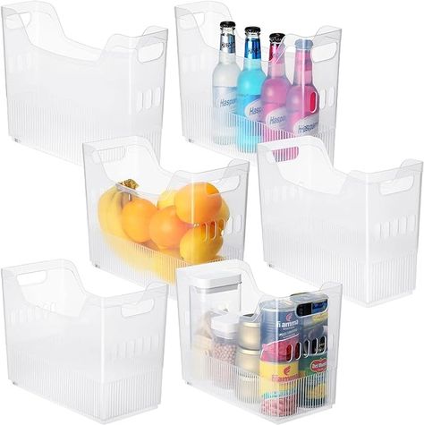 Amazon.com - 6 Pcs Freezer Organizer Bins Clear Plastic Pantry Organizer and Storage 3 Size Tall Narrow Kitchen Organization with Wheel Freezer Organization Rolling Bins Storage with Wheel Containers for Office Freezer Organizer, Rolling Storage Bins, Snack Storage Containers, Pantry Storage Containers, Pantry Organizer, Pantry Bin, Freezer Organization, Organizer Bins, Narrow Kitchen