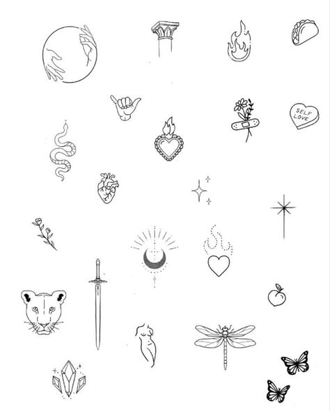 Lion Doodle Tattoo, Dainty Feminine Tattoos Sleeve, Small Intricate Tattoo, Minimalist Flash Tattoo, Tiny Love Tattoos, Small Tattoos For Hand, Unique Tiny Tattoos Creative, Tattoo Ideas Template, Tattoo Idea Hand