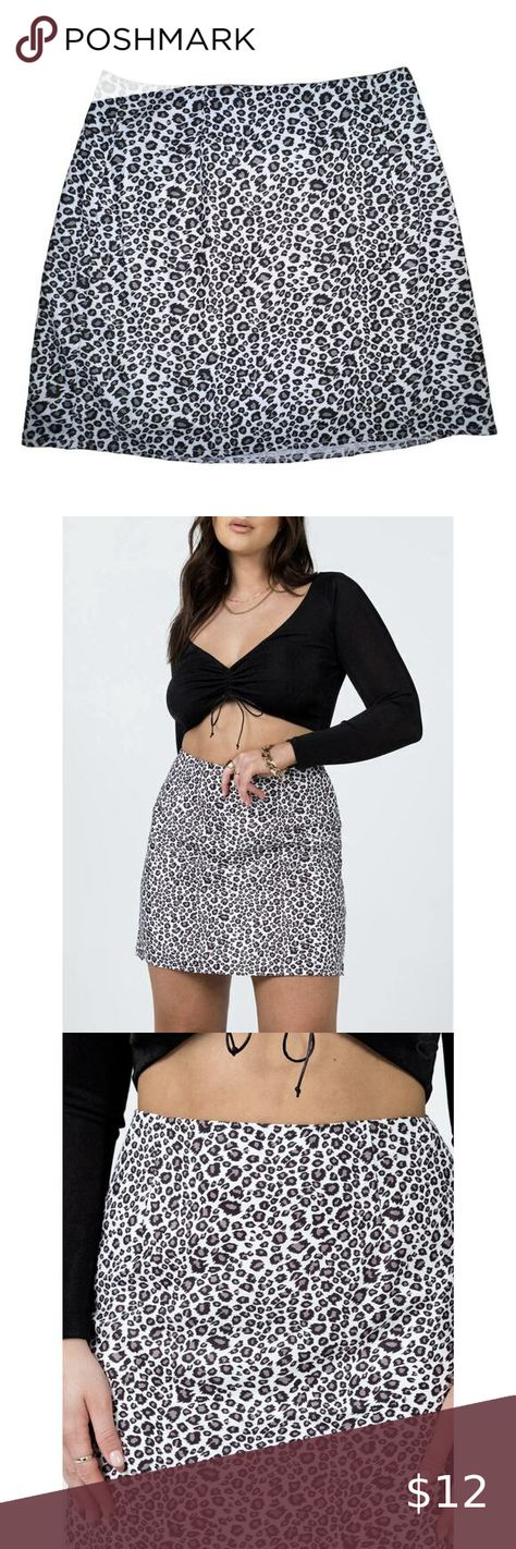 Princess Polly Womens Selby Mini Skirt Black White Leopard Print, Size 4 (US) White Leopard Print, Princess Polly Dresses, Mini Skirt Black, White Leopard, Princess Polly, Skirt Black, Mini Skirt, Leopard Print, Mini Skirts