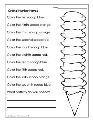 Ordinal Numbers Worksheet. Hi-lite ordinal numbers and colors so that kids can focus in on those words. Ide Jurnal, Numbers Worksheet, Ordinal Numbers, Substitute Teaching, Number Worksheets, School Worksheets, Homeschool Math, 1st Grade Math, First Grade Math