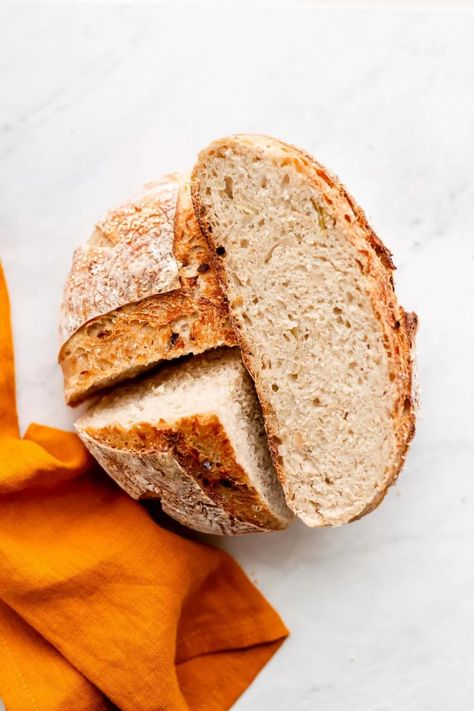 No-Knead Sourdough Bread with Sauerkraut and Onion - Cultured Guru Best Ever Saurkraut, Bread Flavor Ideas, Cinnamon Sugar Sourdough Focaccia, Cultured Guru Sauerkraut, Saurkraut Recipes Healthy Fermented Foods, Active Sourdough Starter, 100% Hydration Sourdough Bread, Bread Proofer, Onion Bread