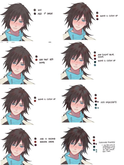 How To Render Skin Digital Art Anime, Hair Rendering Reference, How To Colour Hair In Ibis Paint, Hair Colouring Tutorial Digital, How To Render Black Hair, How To Colour Hair Digitally, How To Render Hair Ibis Paint, Hair Coloring Tutorial Digital, Hair Shading Reference