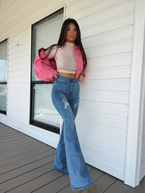 Shop Lola Light Wash Distressed Flares and other curated products on LTK, the easiest way to shop everything from your favorite creators. Low Rise Bell Bottom Jeans, Shrug Outfit, Bottom Jeans, Country Concert, Country Concerts, Bohemian Look, Tall Girl, Bell Bottom, Bell Bottoms