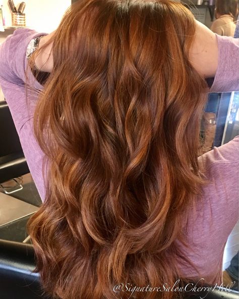 Soft copper glaze over natural balayage by Janyra Auburn Glaze Hair, Copper Hair Glaze, Copper Glaze Hair, Lowlights For Ginger Hair, Caramel Glaze Hair, Copper Glaze On Brown Hair, Brunette Balayage Short Hair, Caramel Copper Balayage, Soft Copper Hair