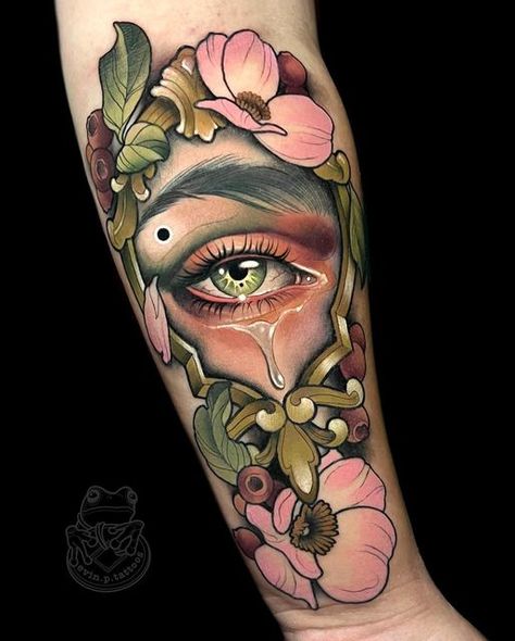 Neo Traditional Tattoos For Women, Neotraditional Tattoo Art, Neo Traditional Portrait Tattoo, Neo Realism Tattoo, Girlhead Tattoo, Neo Traditional Portrait, Neoclassical Tattoo, P Tattoos, Half Sleeve Tattoos Traditional