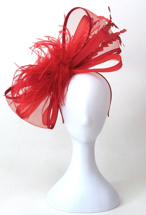 Red Bow Fascinator Headband, Red Feather Headband Fascinator, Red Bow Headband, Christmas Bow Headband, Red Feather Bow Fascinator Headband Feather Wedding Hairpiece, Christmas Fascinator, Red Hair Pieces, Blush Pink Fascinator, Bow Fascinator, Green Fascinator, Headband Fascinator, Red Fascinator, Big Bow Headband