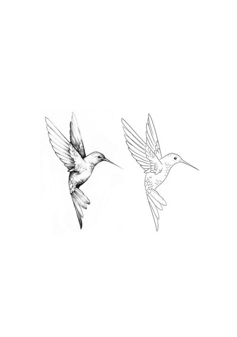 Hummingbird Tattoo Back, Hummingbird Tattoo Stencil, Fineline Bird Tattoo, Dainty Hummingbird Tattoo, Fine Line Hummingbird Tattoo, Hummingbird Tattoo Design, Hummingbird Tattoo Meaning, Side Thigh Tattoos Women, Two Birds Tattoo