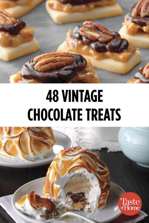 Vintage Chocolate, Chocolate Treats, Homemade Chocolate, Sweets Desserts, Decadent Desserts, Sweets Treats, Candy Recipes, Pecans, Chocolate Desserts