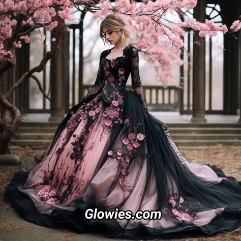 Monique L Dorange | Cherry Blossom Gothic Wedding Dress 🖤🌸 | Instagram Goth Wedding Dress, Goth Wedding Dresses, Cherry Blossom Dress, Gothic Wedding Dress, Goth Wedding, Gothic Wedding, Fairytale Wedding, Wedding Inspo, Cherry Blossom