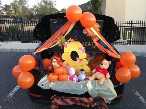 Trunk or treat! Winnie the Pooh. Winnie The Pooh Trunk Or Treat Ideas, Pooh Trunk Or Treat, Winnie The Pooh Trunk Or Treat, Trunker Treat Ideas, Pooh Halloween, Trunk Design, Winnie The Pooh Halloween, Trunk Or Treat Ideas, Cheap Diy Halloween Decorations