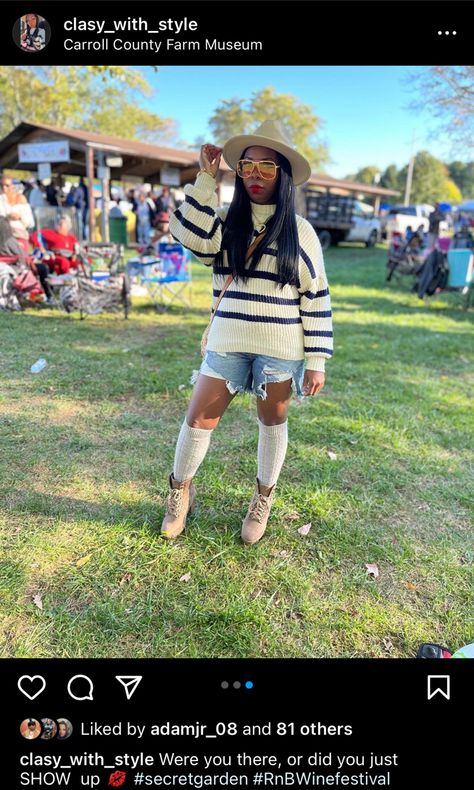 Wine Vineyard Outfit Black Women, What To Wear To A Wine Festival, Wine Festival Outfit Fall, Winery Outfit Fall Wine Tasting, Fall Wine Tasting Outfit, Wine Festival Outfit, Bday Looks, Black Festival Outfit, Vineyard Outfit