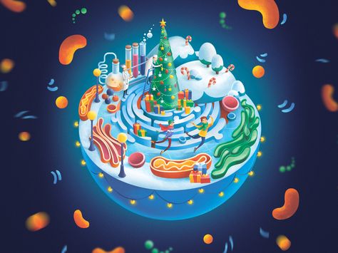 New Year in every cell celebration magic biology cell christmas new year illustration Biology Christmas, Cell Illustration, Holiday Branding, Biology Cell, Biology Art, New Year Illustration, Bungalow House Design, Behance Project, Biotechnology