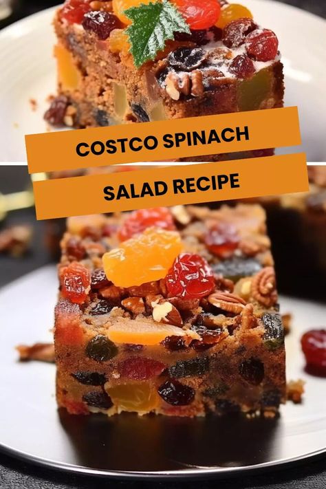 Costco Fruit Cake Recipe – Hungarian Chef Fruit Cake Recipe, Candied Pineapple, Costco Meals, Spinach Salad Recipes, Milk Candy, Fruitcake Recipes, Unique Desserts, Toasted Walnuts, Classic Desserts