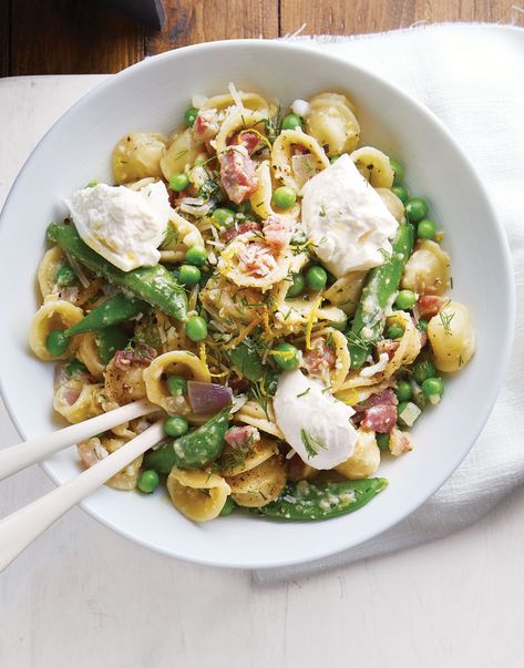 Snap Pea Dinner Recipes, Pasta Burrata, Burrata Pasta, Burrata Recipe, Pecan Crusted Chicken, Spring Veggies, Tamale Pie, English Peas, Recipe Pasta