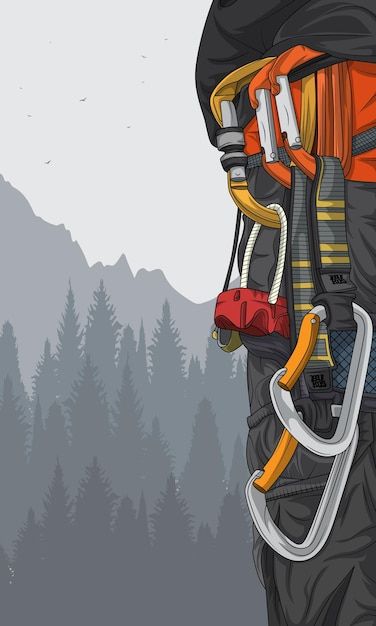 Vector hand drawn rock climber illustrat... | Premium Vector #Freepik #vector #hiker #hiking #mountain-hiking #trekking Trekking Poster Design, Rock Climbing Wallpaper, Graphic Designer Wallpaper, Trekking Wallpaper, Trekking Illustration, Discover Illustration, Climbing Wallpaper, Hike Illustration, Rock Climbing Illustration